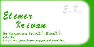 elemer krivan business card